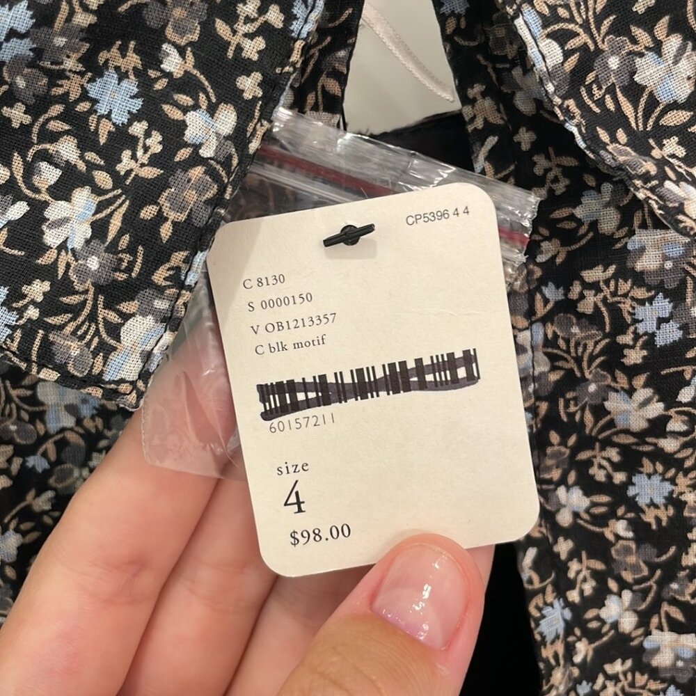 NWT Free People Mini Floral Dress with Puff Sleeve Size 4 - Picture 5 of 5